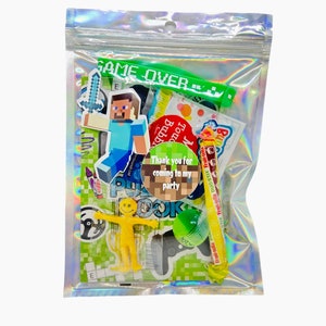 Boys gamer party favours, pre-filled party bags, fidget toys,stickers sweets, birthday gifts for younger older boys