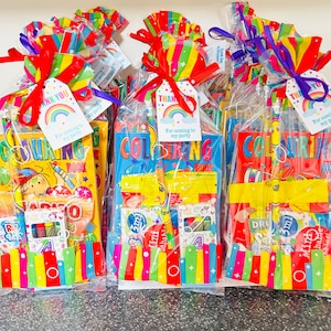Kid's Pre Filled rainbow birthday Party Bags/ Younger Children's Ready Made Activity Party Bags/Goodie Bags/Surprise Bags