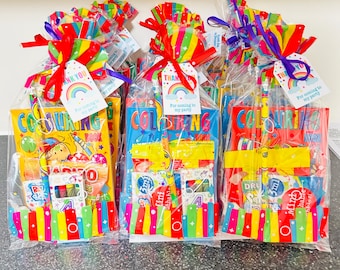 Rainbow Pre-Filled Birthday Party Favour Bags: Kids Activity Goodie Bags