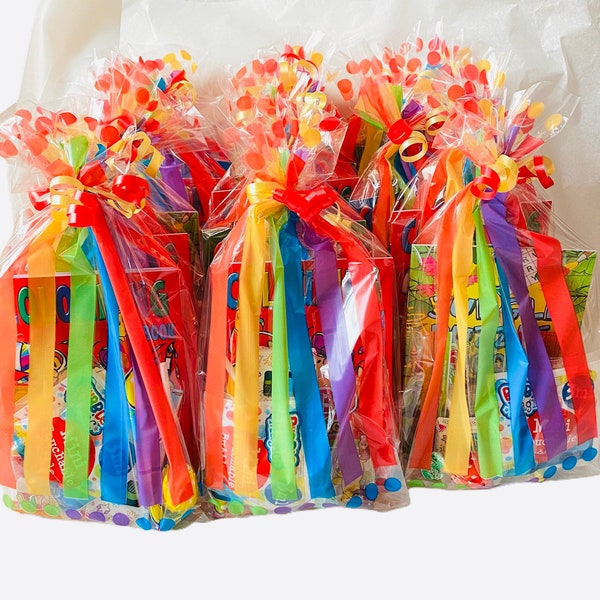 Children's Pre-Filled Birthday Party Bags- Unisex Rainbow Goodie Bags -Mixed Colours Filled Party Bags.”