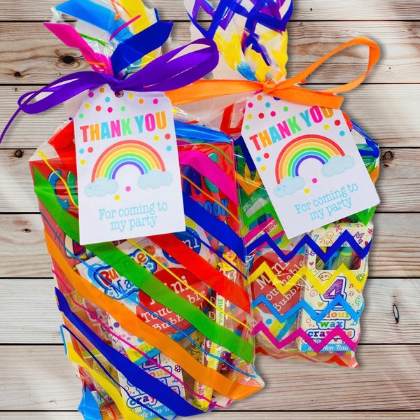 Kid's Pre Filled rainbow birthday Party Bags/ Younger Children's Ready Made Activity Party Bags/Goodie Bags/Surprise Bags