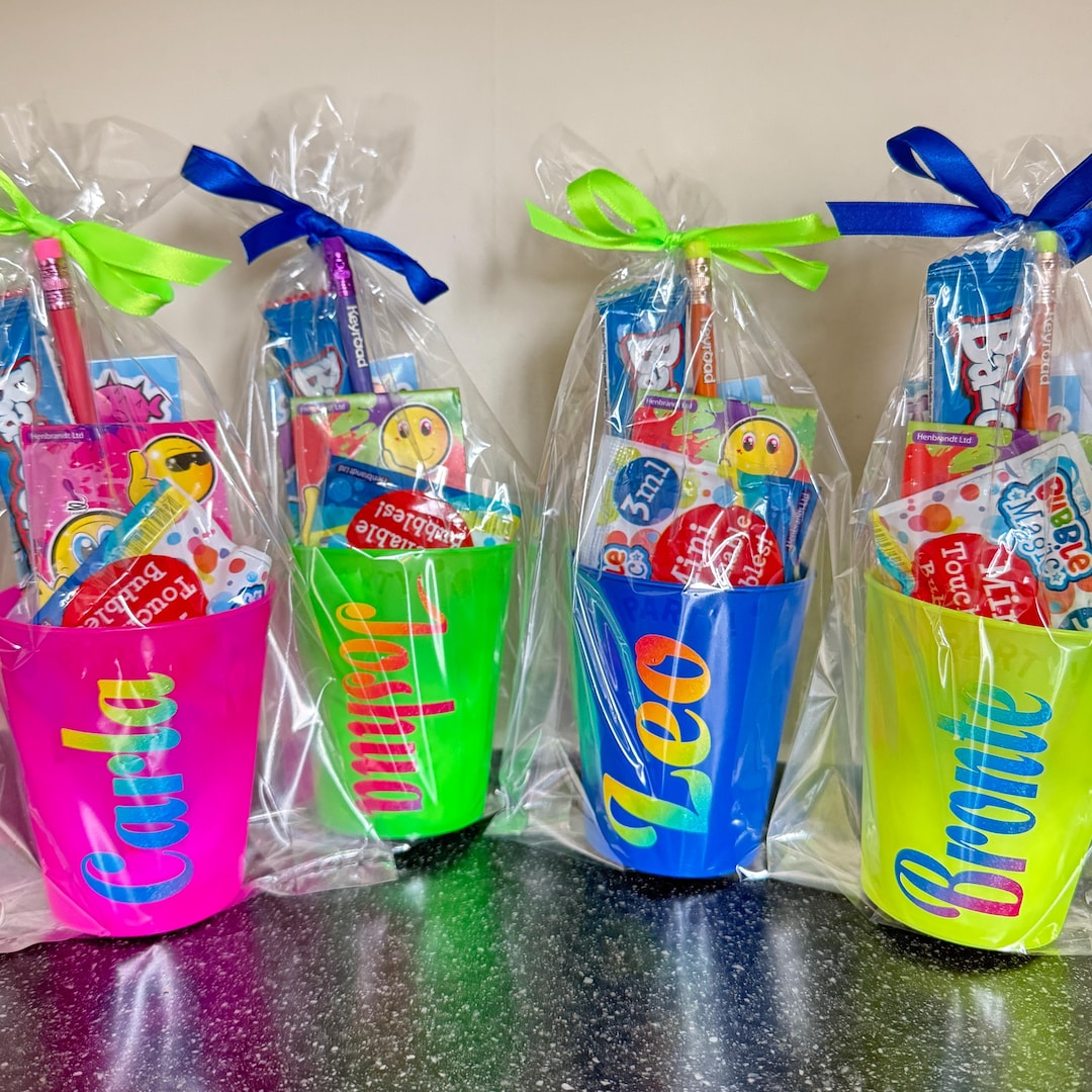 Personalised Pre Filled Party Favour Cup: Kids Birthday Goodie Bag ...