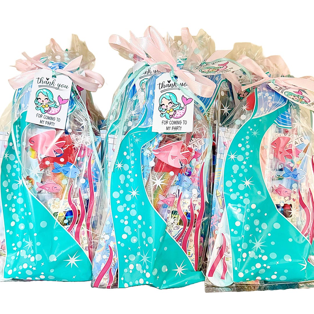 Mermaid Pre Filled Birthday Party Goodie Bags With Sweets and Toys and ...