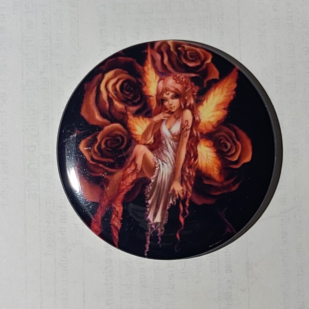 Fairy Fan Button Button Fan Art Pin Magnet Button Design 2.25 Inch - Etsy