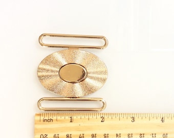 2" metal belt buckle.Gold color.Vintage fashion supply accessory gift for her.