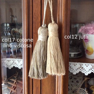key tassel boho handmade juta linen cotton big tassel tassels antique furniture drapery curtain vintage home decor shabby chic made in Italy