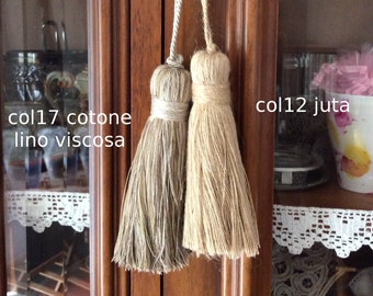 nappa,  fiocco chiave, lino cotone viscosa juta naturali Made in Firenze shabby chic