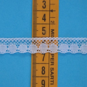 White lace trim size 1/2&quot; (13mm) dollhouse miniature scale 1:12 Made in Italy