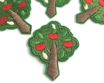 1 small apple tree patch embroidered iron on diy badge reel school applique nature gift girls and children funny patch backpack cool tiny