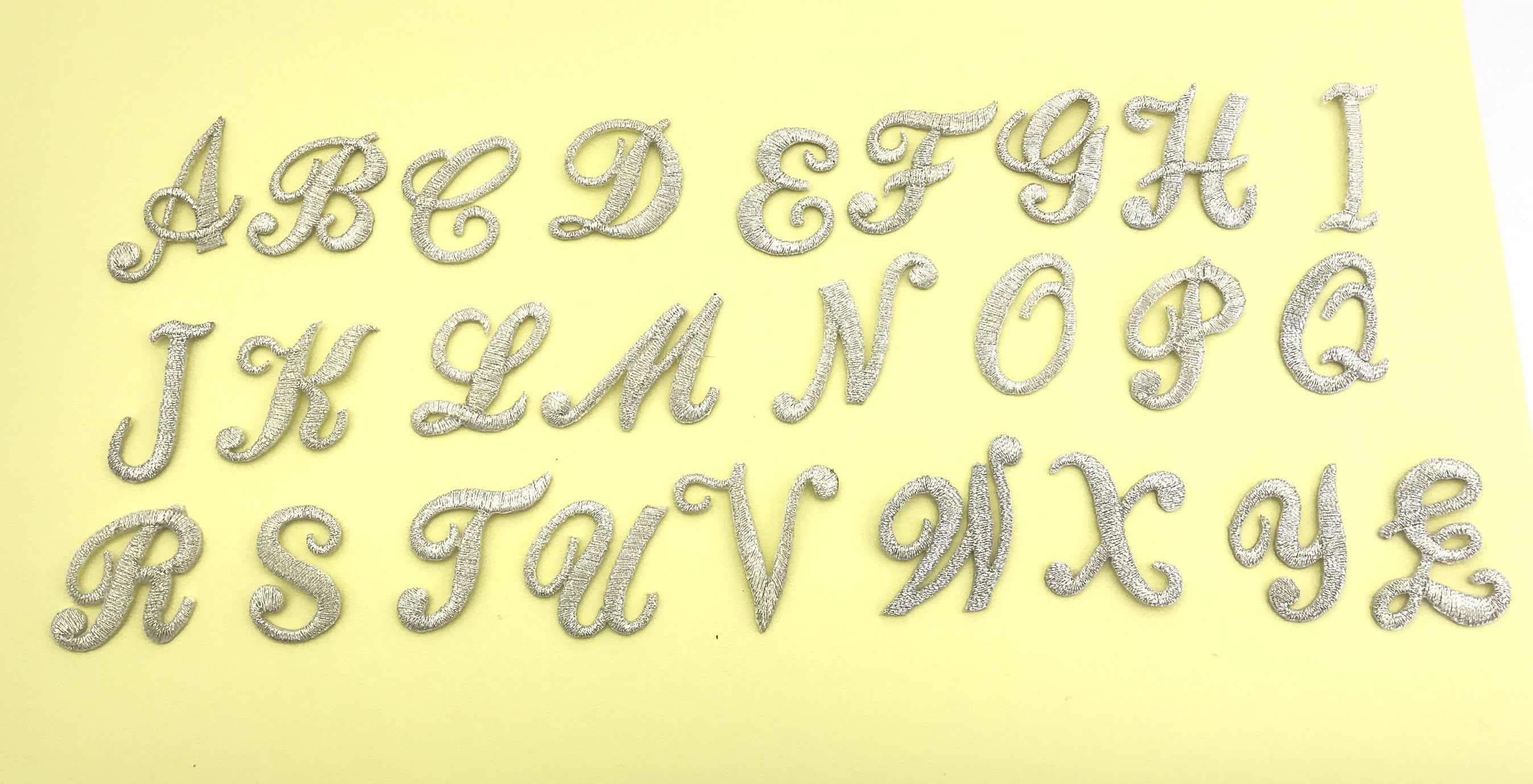 Iron On Script Letter Patches, Monogram Appliques - Laughing Lizards