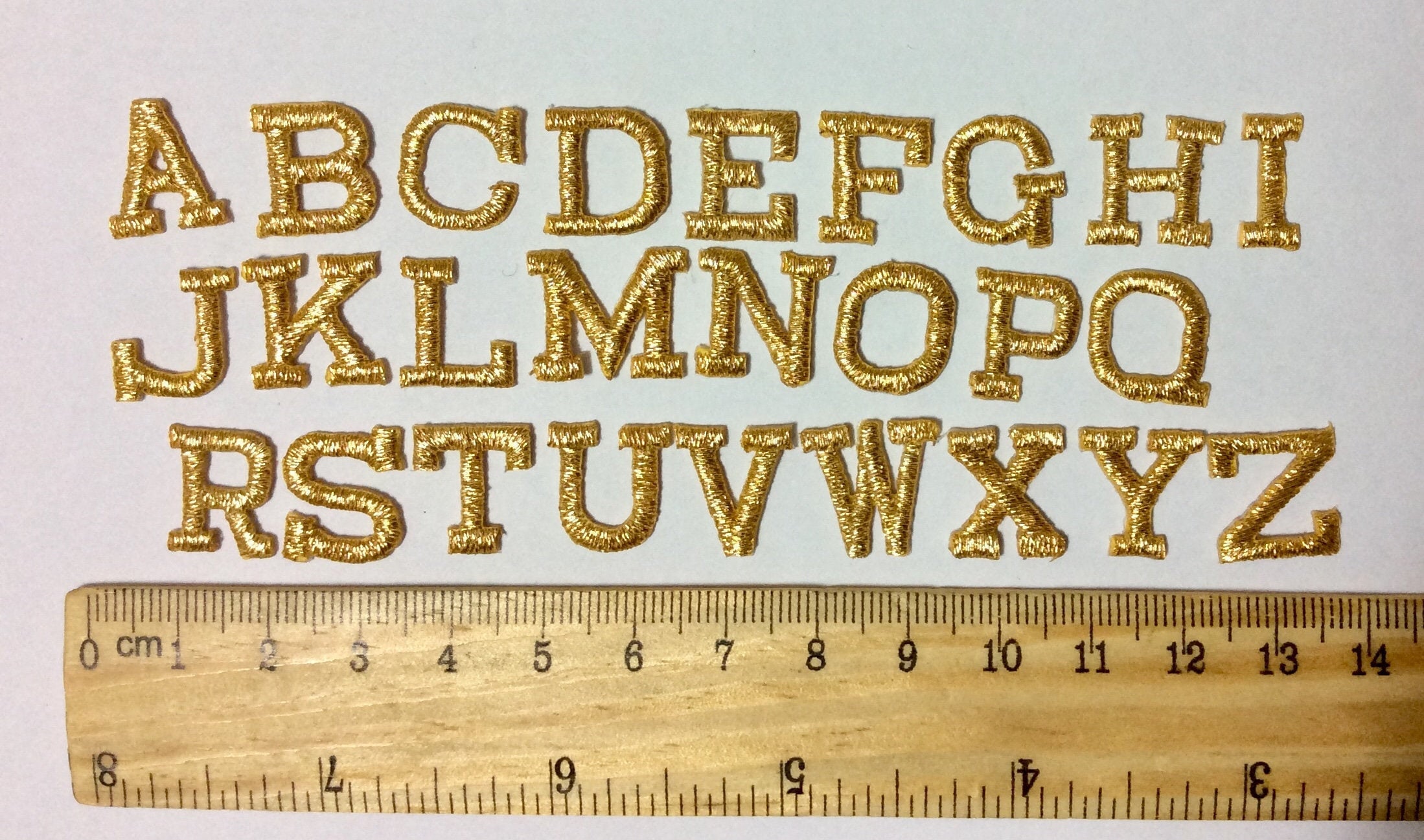 Iron on Embroidered Letters Gold Embroidery Applique Letters Craft Supplies  Diy Machine Embroidery 9/16 Craft Supplies Monogram 