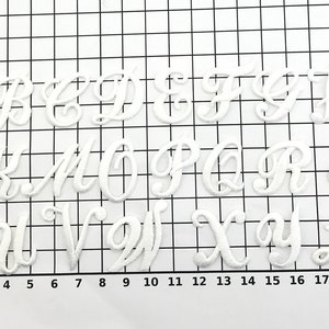 Iron on Embroidered Cursive Letters White Applique Craft Supplise Diy ...