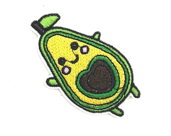 Patch avocado frutto esotico ,toppa termoadesiva ricamata,applicazione divertente per zaini scarpe borse ...