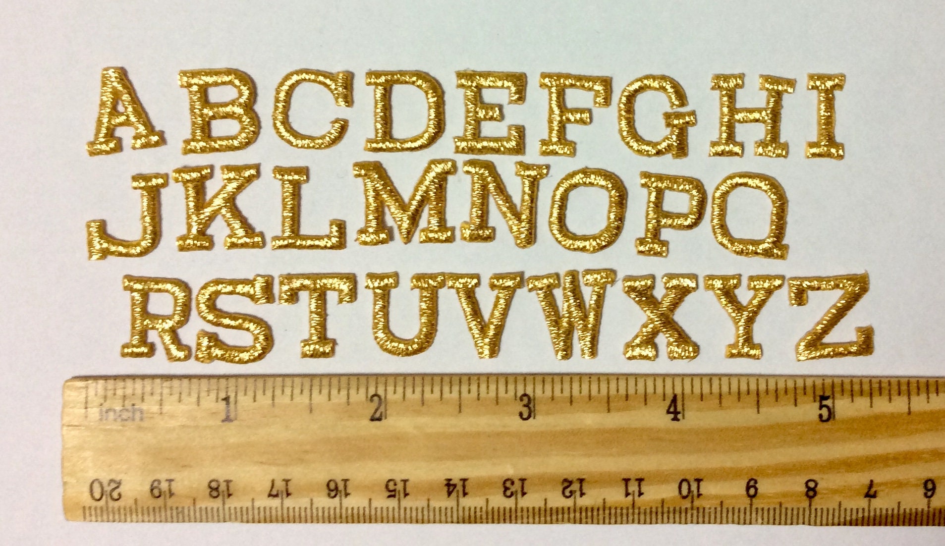 SEI 1.75-inch Pacifico Glitter Iron-on Letters Transfer, Gold