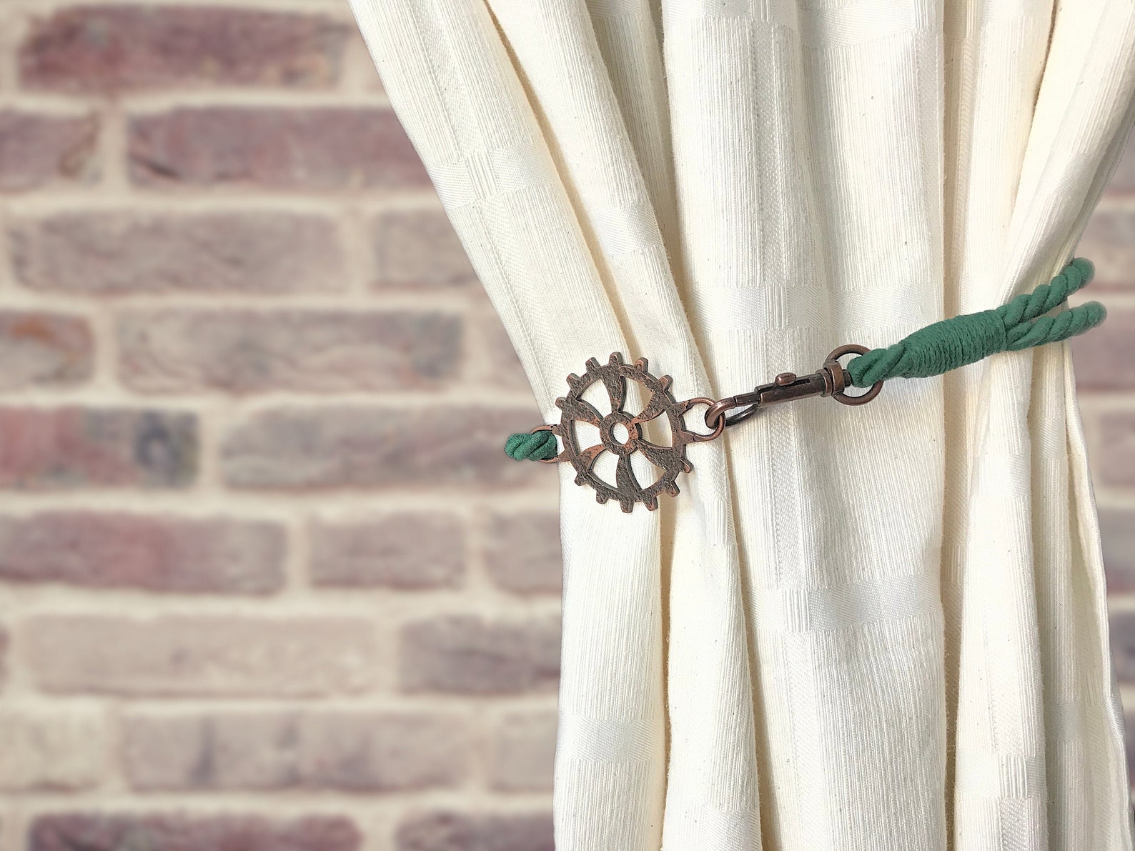 Curtain Tieback for Industrial Style Setups in GREEN Natural Etsy