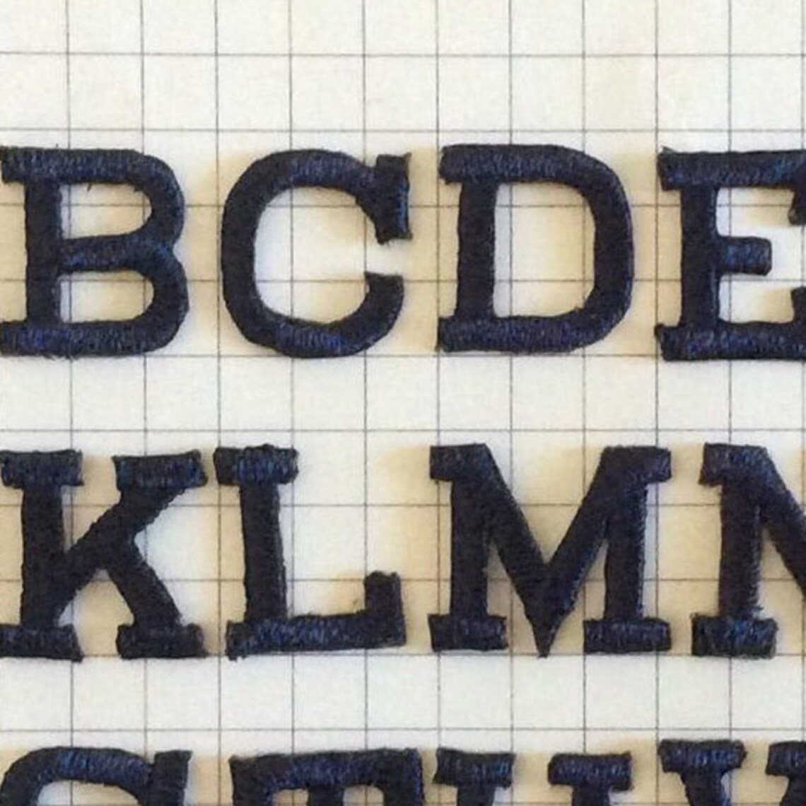 Iron on embroidered letters embroidery applique blue letters Etsy