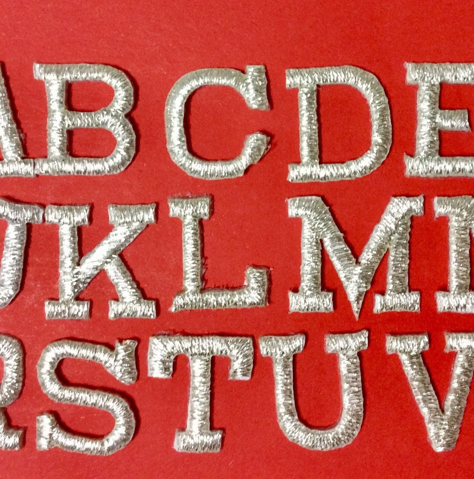 Iron on Embroidered Letters Embroidery Applique Silver Letters - Etsy