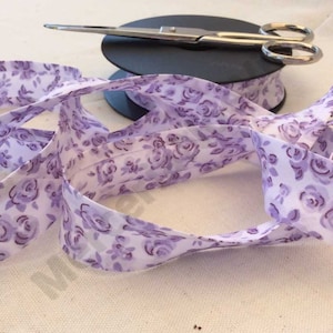 3 meter sbieco bedrukte lila bloemen 2,5 cm lavendel patroon
