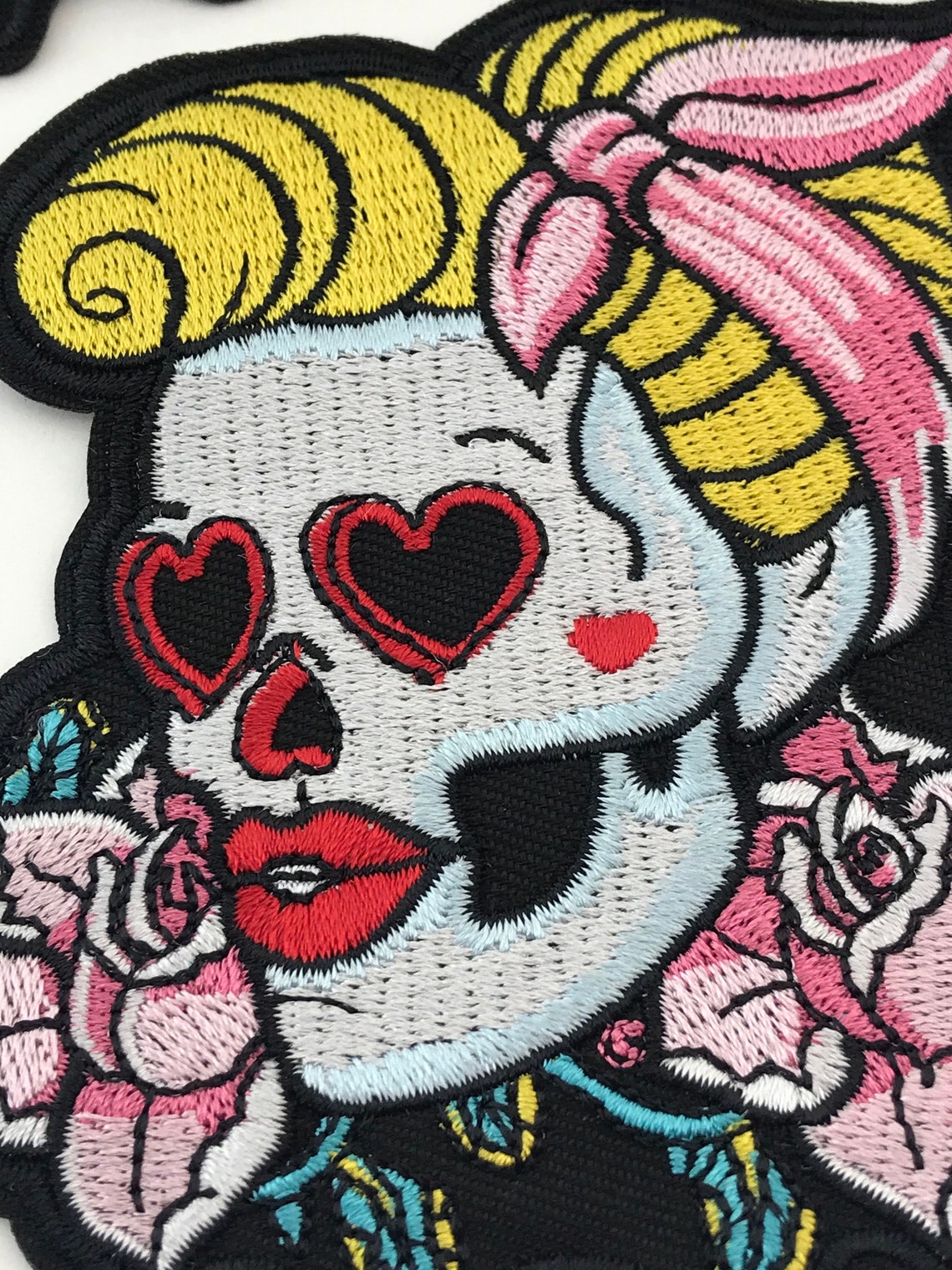 Patch Pin up Girl Sugar Skull Embroidered Diy Patches Pinup Etsy
