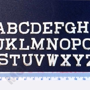 Iron on embroidered letters embroidery applique white letters craft supplies diy machine embroidery 9/16 &quot; craft supplies monogram