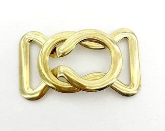 Belt buckle 1,2" metal color gold.Belt clasp fashion supply accessory clothing vintage for women .Gift for her friend .