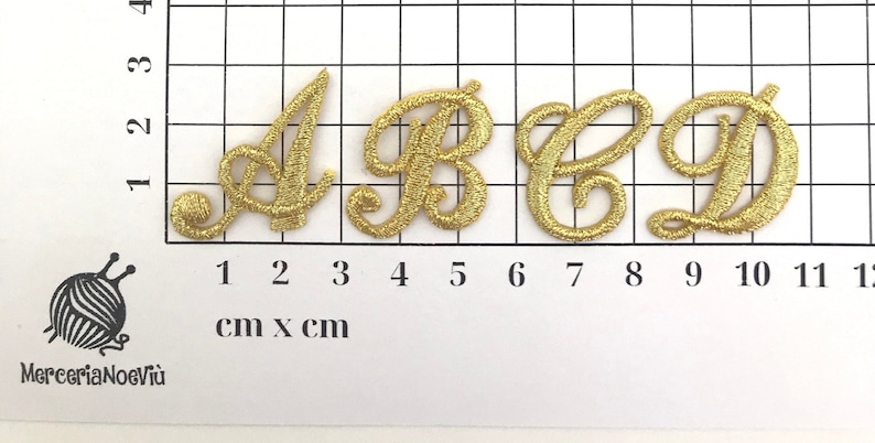 Iron on embroidered cursive letters gold applique craft supplise diy machine embroidery 1 inch monogram patch alphabet for name school kids immagine 2