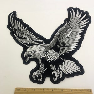 Iron on Patch Large Eagle Bird of Prey, Patches Animal Embroidered Diy ...