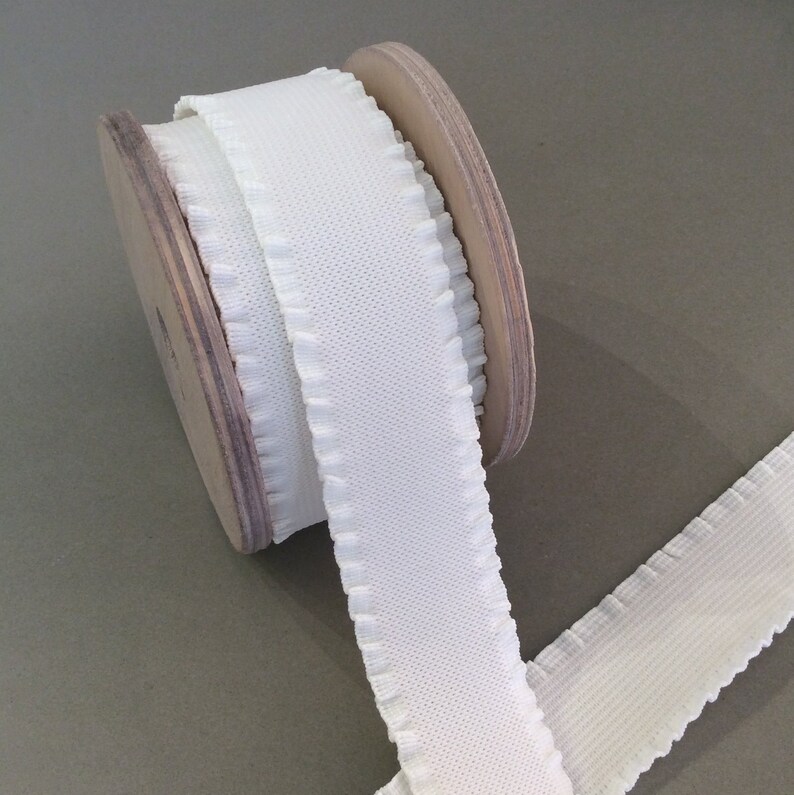 White Elastic Ribbon By The Yard Fancy Elastic Trim Size Etsy
