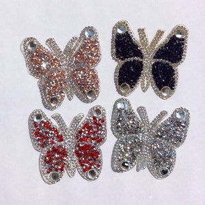 Homestreet Farfalla Decorativa Con Clip E Strass - Marrone Medio (14x14 Cm) - 2