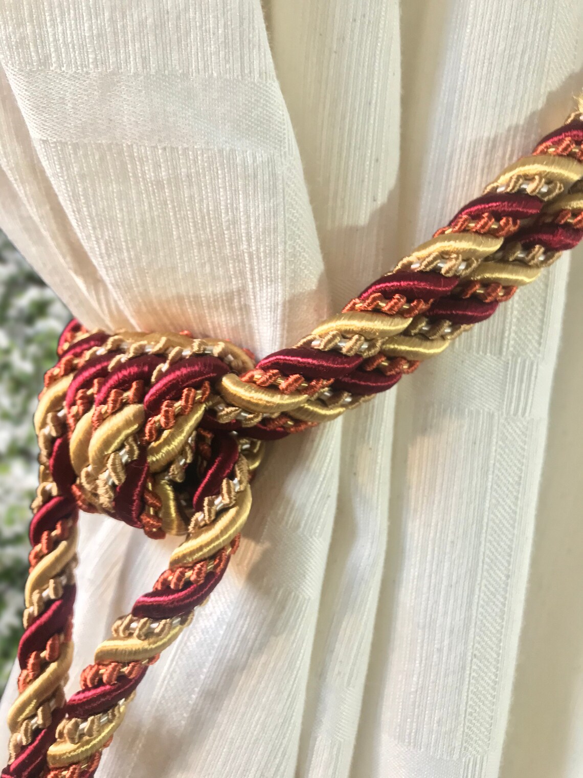 1 Luxury red gold tieback with big tassel.Elegant drapery for Etsy
