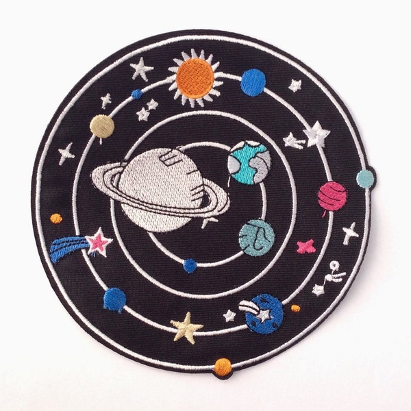 Big patch galaxy,space, star,solar system,embroidered applique DIY,iron on gift for kids