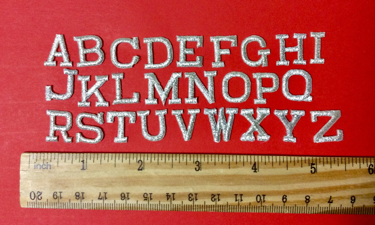 Iron on Embroidered Letters Embroidery Applique Silver Letters Etsy