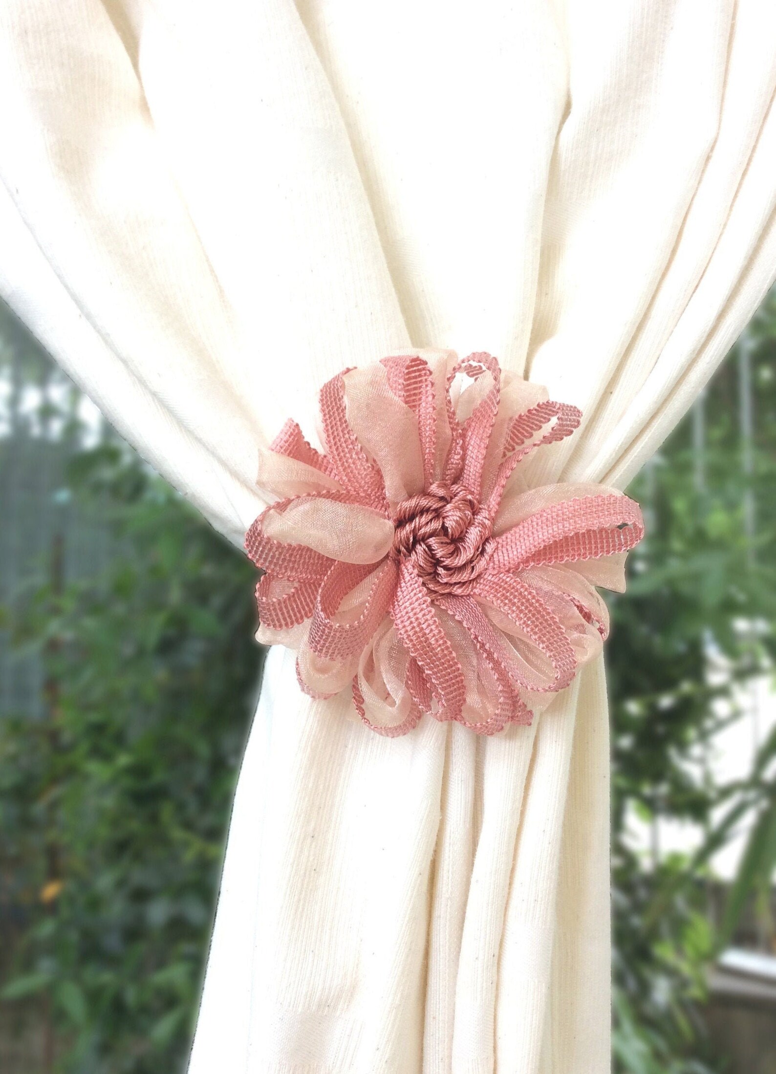 1 Curtain Tiebacks. Flower Shaped Holdback Antique Etsy