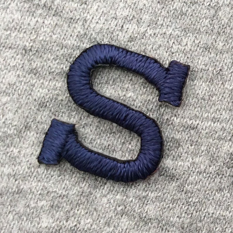 Iron on Embroidered Letters Embroidery Applique Blue Letters Etsy