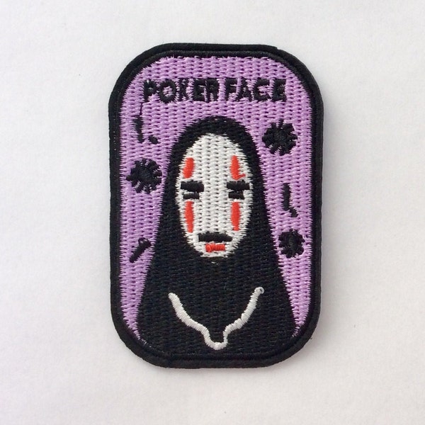 Poker face patch anime manga patchs masque spirituel japonais, broderie thermoadhésive