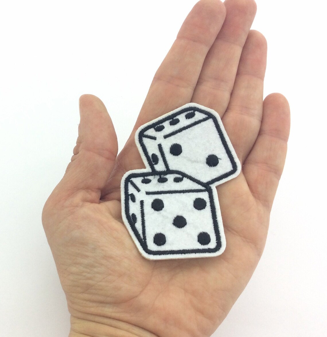 Patch Two Dice White patches Dice Gambling Etsy