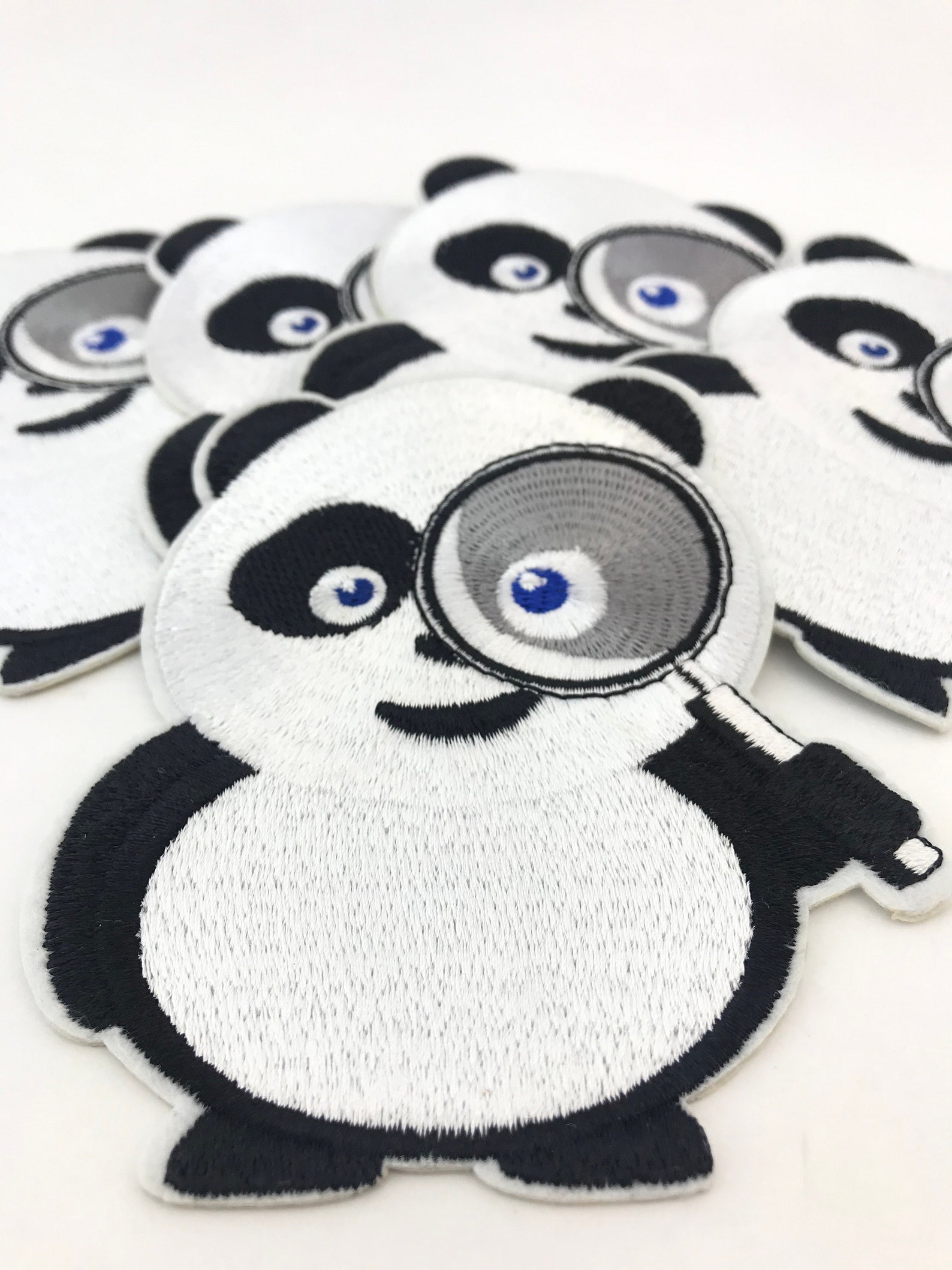1 iron on patch large panda patches embroidered diy animal | Etsy