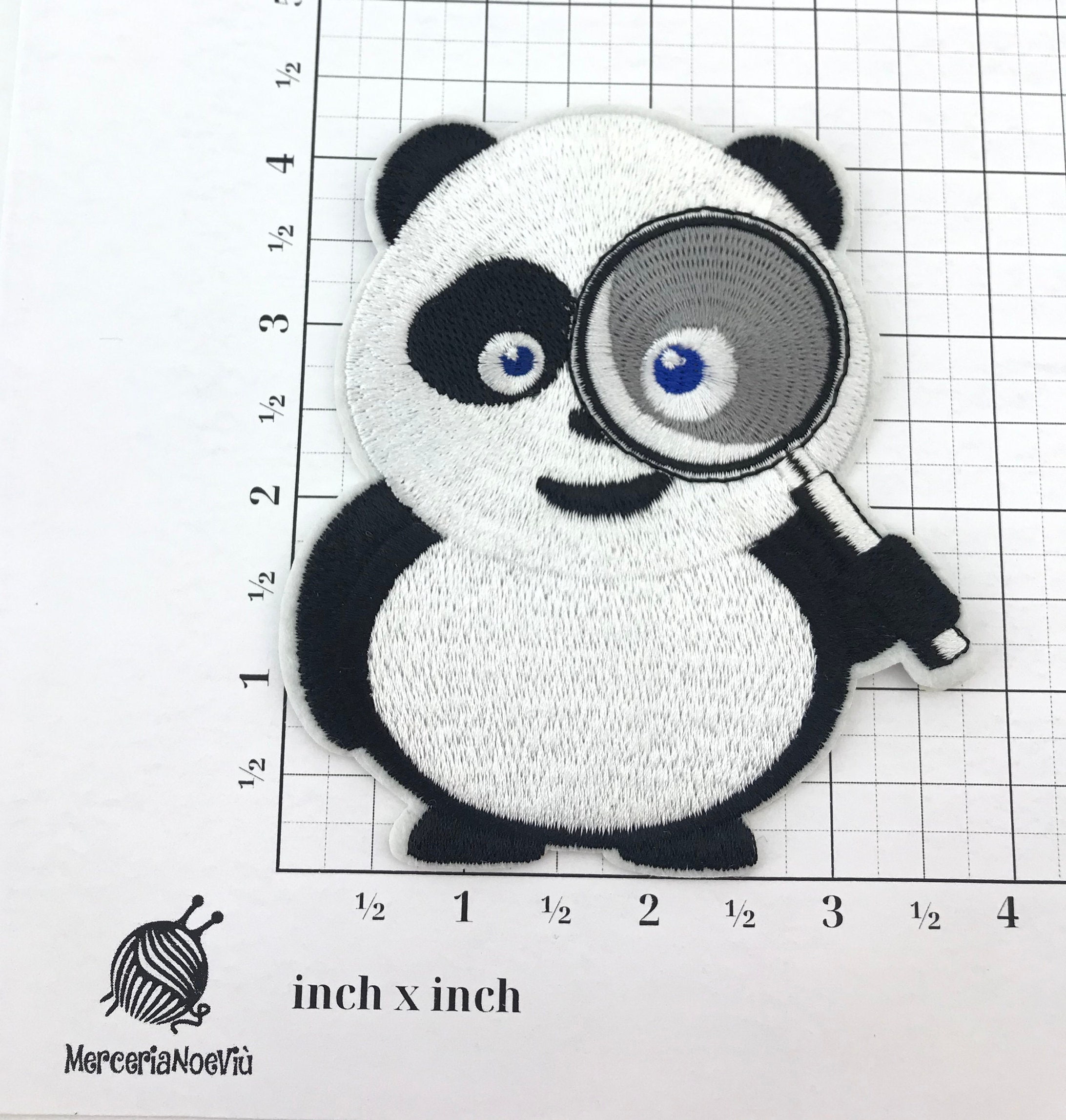 1 iron on patch large panda patches embroidered diy animal | Etsy