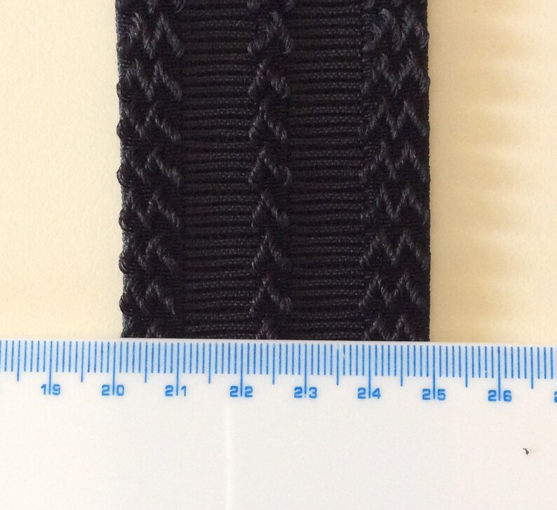 2 Black fancy rubber band elastic by the yard. Large Etsy