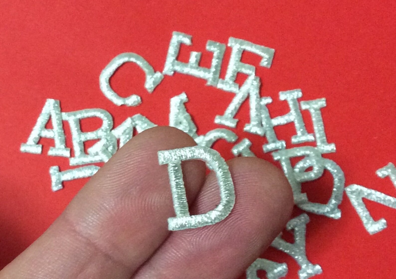 Iron on Embroidered Letters Embroidery Applique Silver Letters Etsy