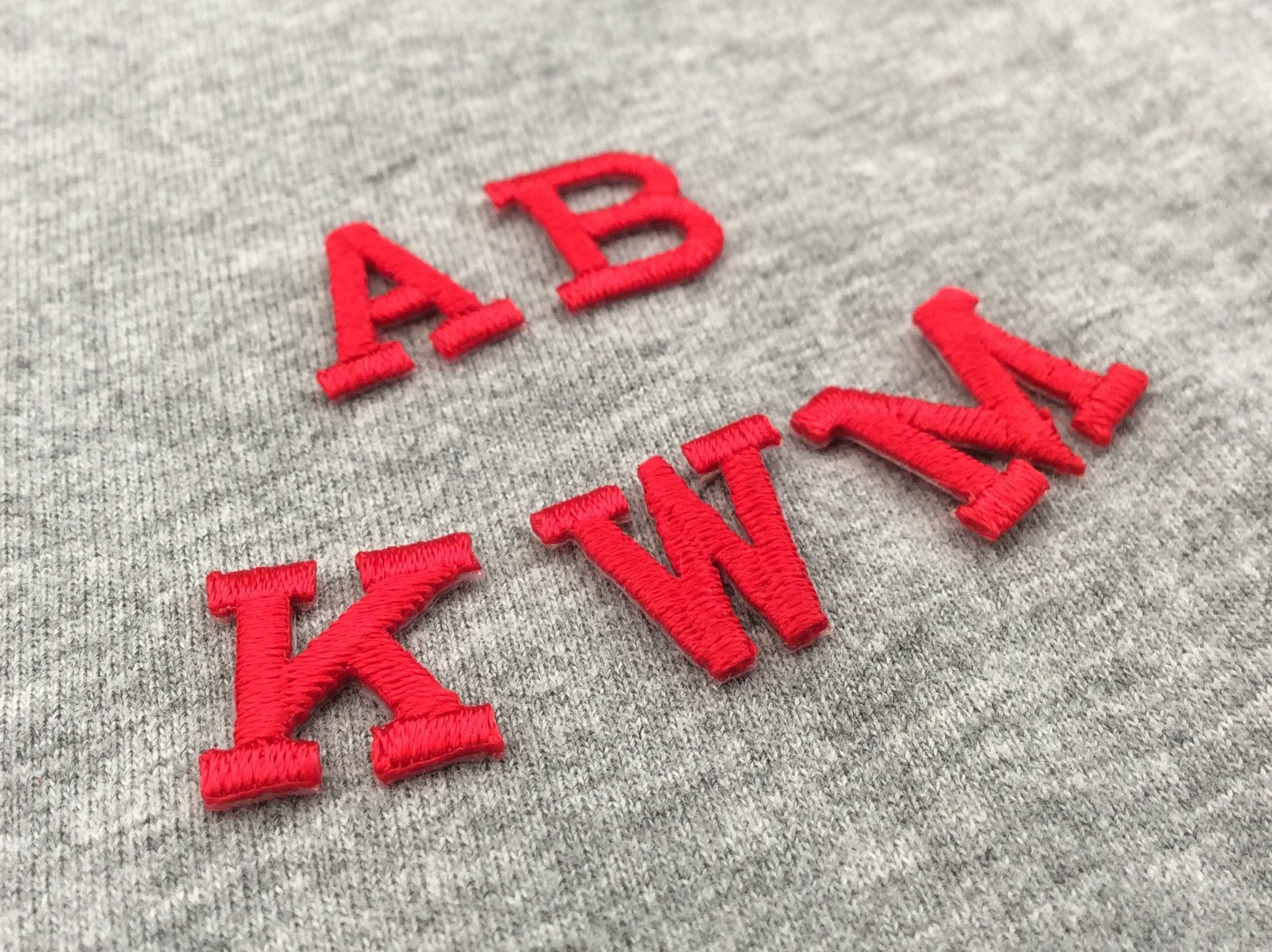 Iron on Embroidered Letters Embroidery Applique Red Letters Etsy
