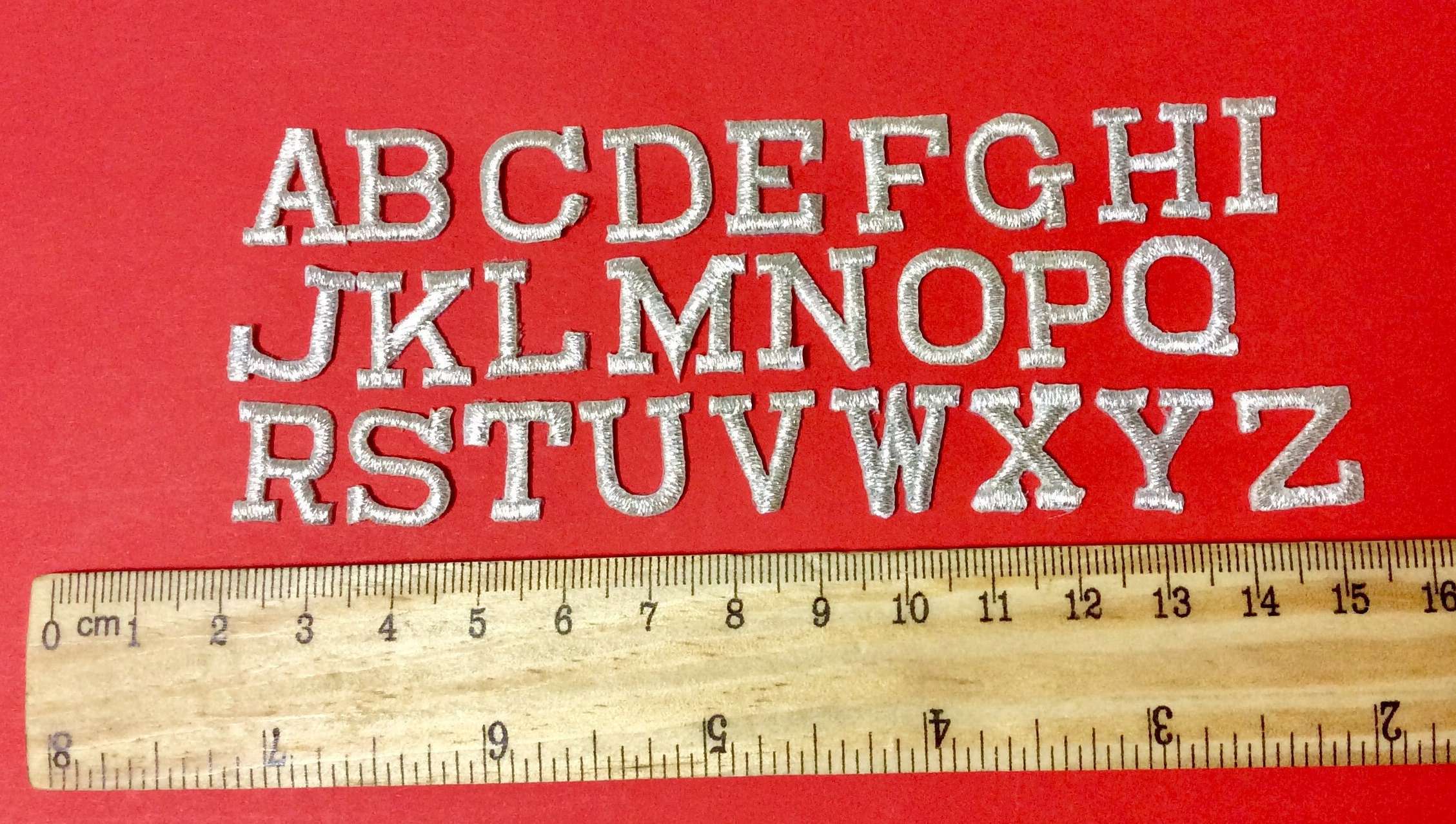 Iron on Embroidered Letters Embroidery Applique Silver Letters Etsy