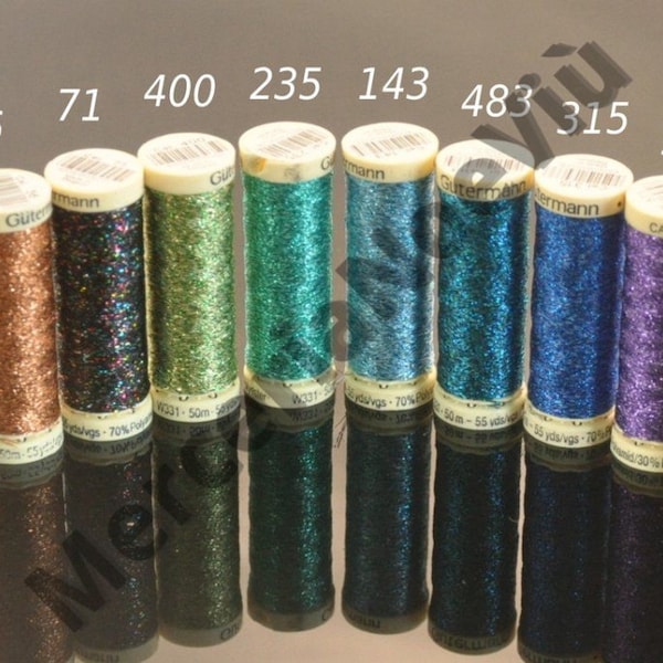 Gutermann creativ Embroidery Metallic Effect Thread W 331 glitter 54 yds
