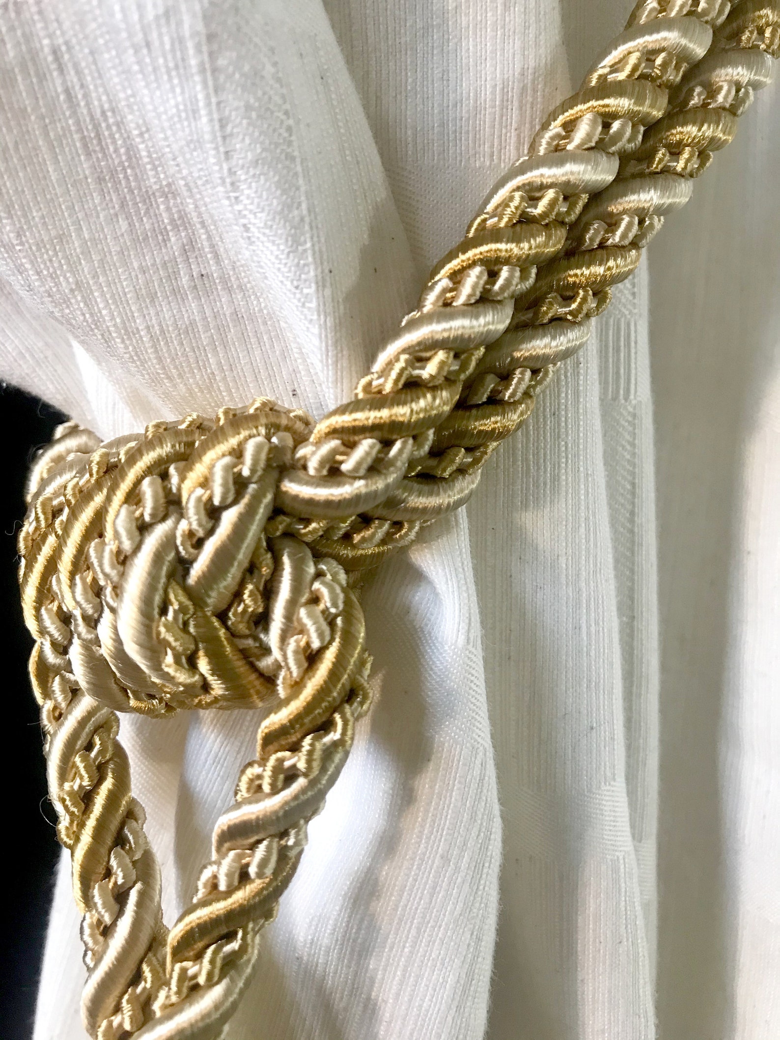 1 Luxury Gold Yellow Tieback With Big Tassel.elegant Drapery Etsy