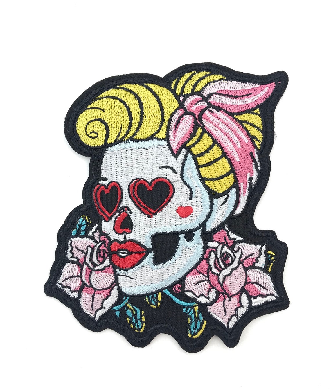 Patch pin up girl sugar skull embroidered diy patches pinup Etsy
