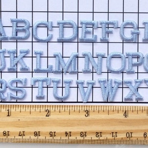 Iron on embroidery letters light blue baby embroidery applique letters craft supplies diy machine embroidery 9/16 &quot; craft supplies monogram