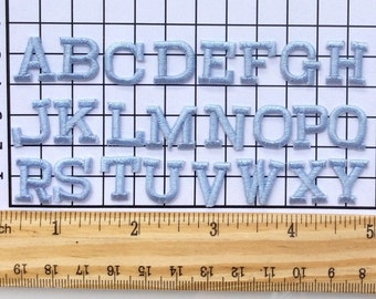 Iron on embroidery letters light blue baby embroidery applique letters craft supplies diy machine embroidery 9/16 " craft supplies monogram