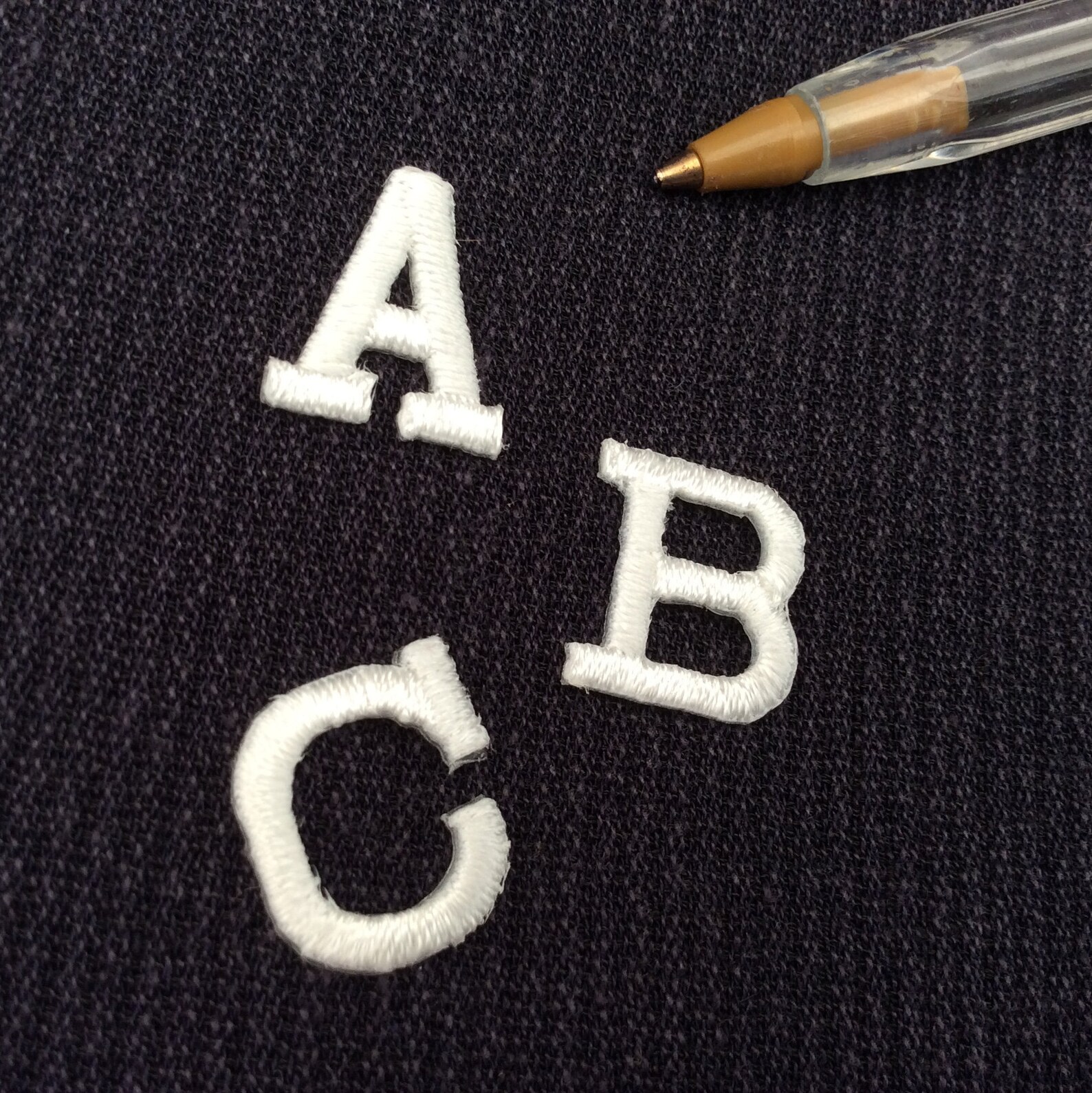 Iron on Embroidered Letters Embroidery Applique White Letters Etsy