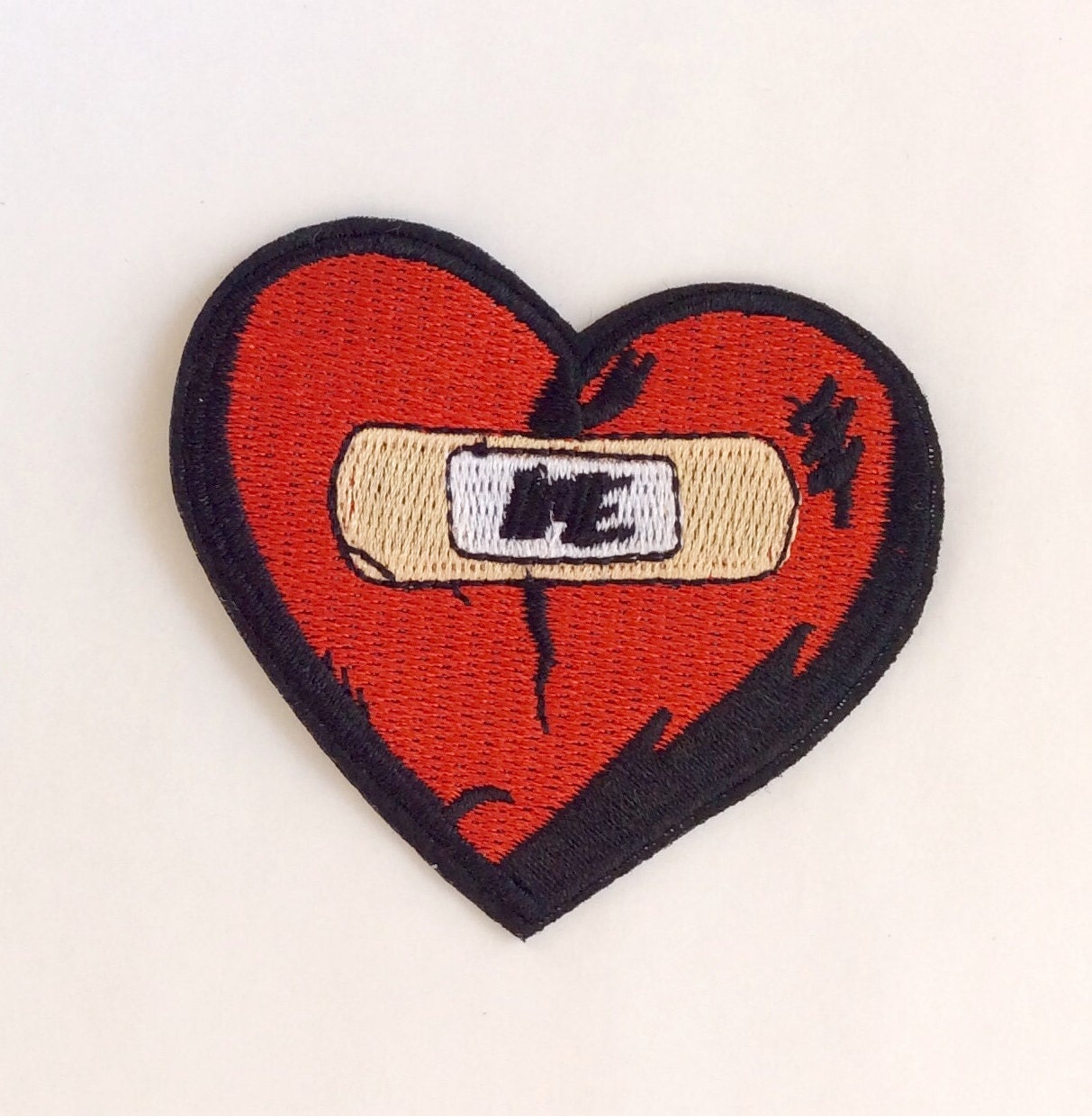 Broken Heart Patch - Unrequited Love with Monster Hands - Embroidered Iron  On Patches 