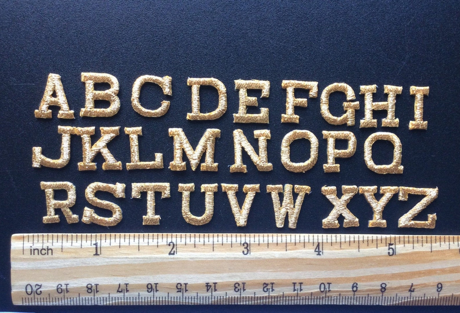 Iron on Embroidered Letters Gold Embroidery Applique Letters Etsy
